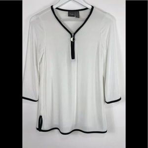 Chico’s Travelers no-wrinkle white and black shirt